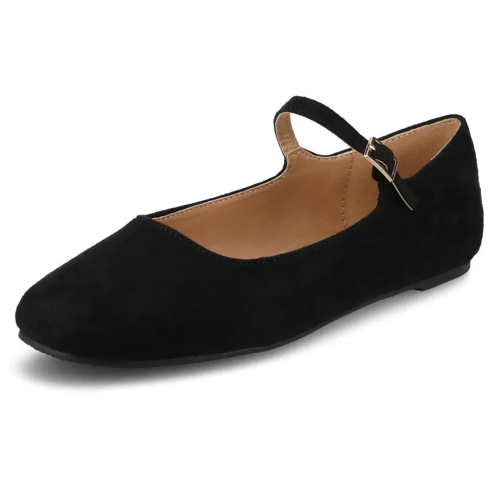Journee Womens Carrie Buckle Square Toe Mary Jane Dress Flats 7.5